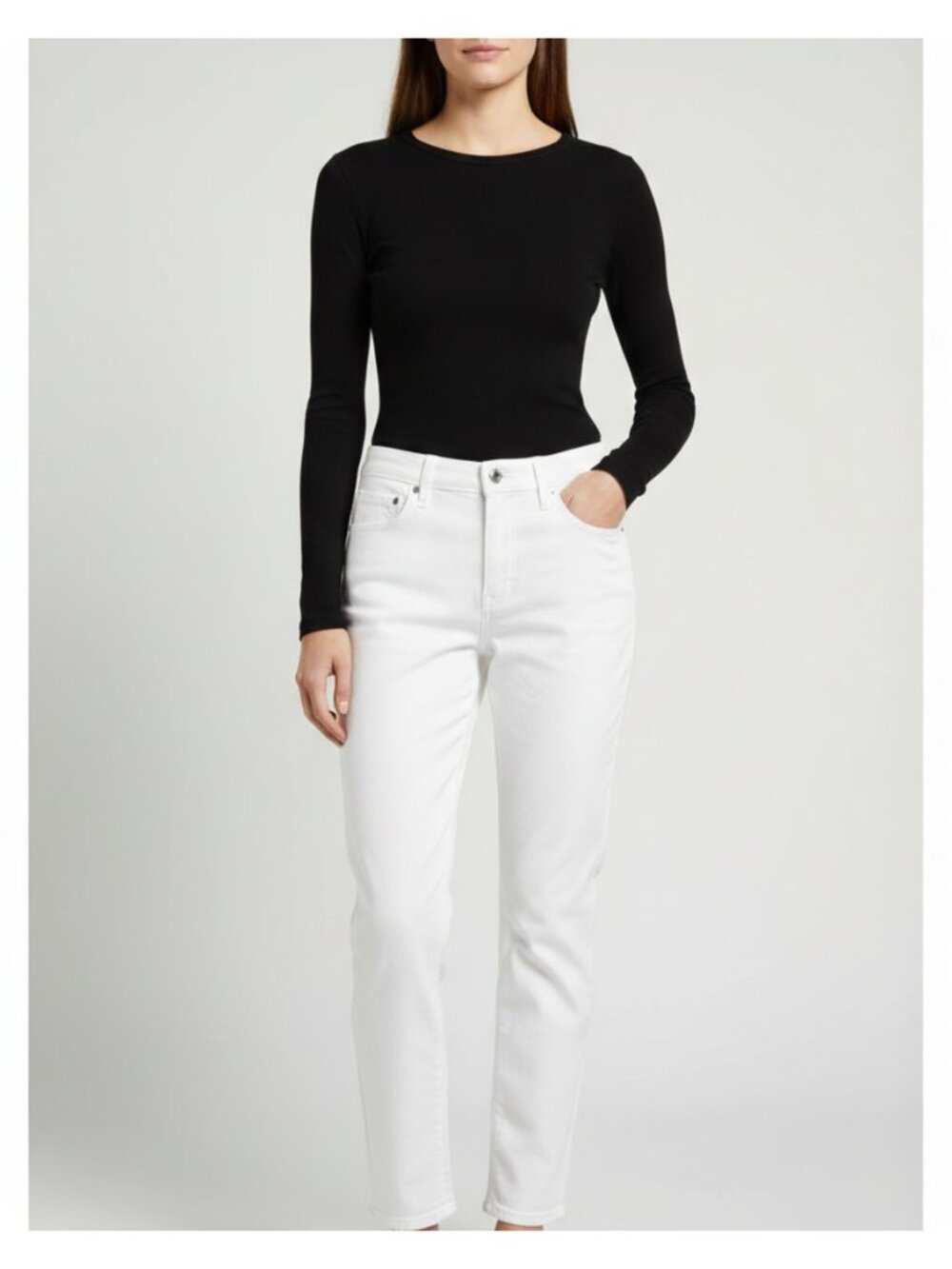 7 For All Mankind Josefina Boyfriend Jeans White Size 30 NWT